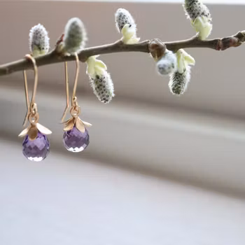 ”Violruta” guldörhänge med ametist