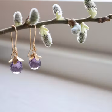”Violruta” guldörhänge med ametist