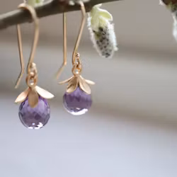 ”Violruta” guldörhänge med ametist