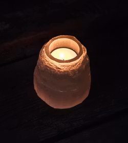 Vit Selenit, ljuslykta torn 10 cm