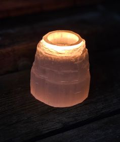 Vit Selenit, ljuslykta torn 10 cm