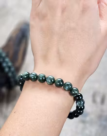 Serafinit, armband 7,5mm runda pärlor -60% fyndexemplar B-kvalité