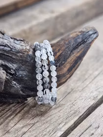 Rutilkvarts, armband 6mm runda pärlor -30% fyndexemplar B-kvalité