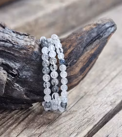 Rutilkvarts, armband 6mm runda pärlor -30% fyndexemplar B-kvalité