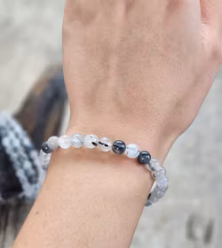 Rutilkvarts, armband 6mm runda pärlor -30% fyndexemplar B-kvalité