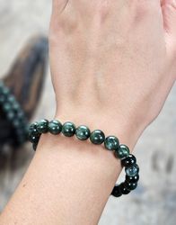 Serafinit, armband 6mm runda pärlor -60% fyndexemplar B-kvalité/mindre storlek pärlor