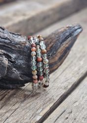 Rutilkvarts och Lodolit mix, armband 6mm runda pärlor -30% fyndexemplar SMÅ storlek