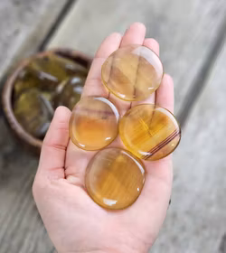 Gul Fluorit platta, touchstone -40% fynd mindre storlek