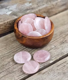 Rosenkvarts platta, touchstone -30% fyndexemplar mindre storlek