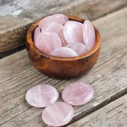 Rosenkvarts platta, touchstone -30% fyndexemplar mindre storlek