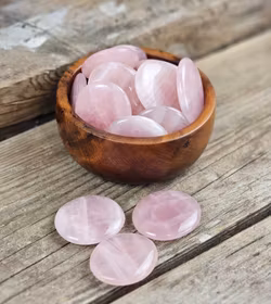 Rosenkvarts platta, touchstone -30% fyndexemplar mindre storlek