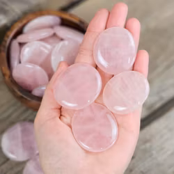 Rosenkvarts platta, touchstone -30% fyndexemplar mindre storlek