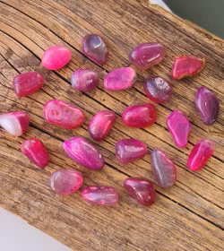 Rosa Agat, trumlade -70% rabatt (Obs! Färgade!) ev repor!