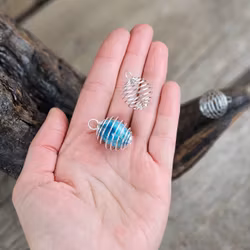 Silverpläterade spiralburar 2-pack -30% fynd mörk plätering