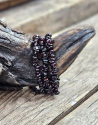 Granat, chipsarmband -30% fynd mindre pärlor