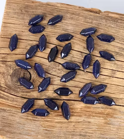 Blå Guldfluss, dt spets -30% fynd (Obs! Syntetisk!)