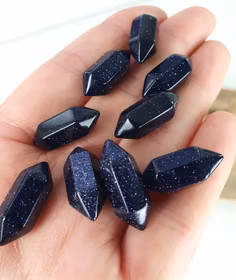 Blå Guldfluss, dt spets -30% fynd (Obs! Syntetisk!)