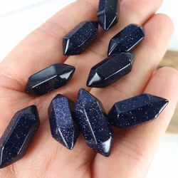 Blå Guldfluss, dt spets -30% fynd (Obs! Syntetisk!)