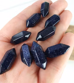 Blå Guldfluss, dt spets -30% fynd (Obs! Syntetisk!)