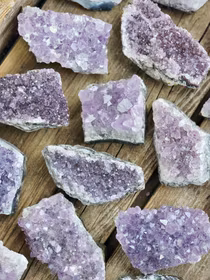 Ametistkluster, stor -40% fynd tjocka / ljusa / ev små nagg