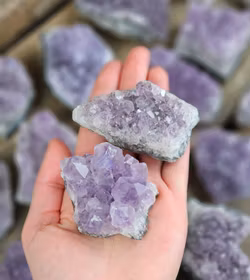 Ametistkluster, stor -40% fynd tjocka / ljusa / ev små nagg
