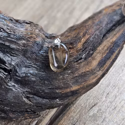 Rökkvarts trumlad, silverpläterat hänge -40% fynd ev sprickor / nagg