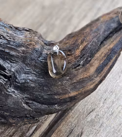 Rökkvarts trumlad, silverpläterat hänge -40% fynd ev sprickor / nagg