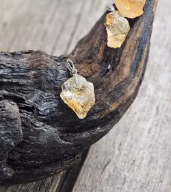 Citrin rå, silverpläterat hänge -30% fynd stora/tunga