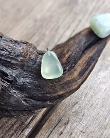 New Jade trumlad, silverpläterat hänge -60% fynd ojämna/jack/sprickor