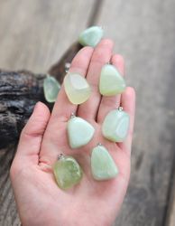 New Jade trumlad, silverpläterat hänge -60% fynd ojämna/jack/sprickor