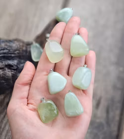 New Jade trumlad, silverpläterat hänge -60% fynd ojämna/jack/sprickor