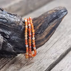 Karneol, armband 4mm runda pärlor -20% fynd trasig pärla