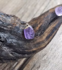 Ametist klar trumlad, silverpläterat hänge (modell 2) -10% utgående modell