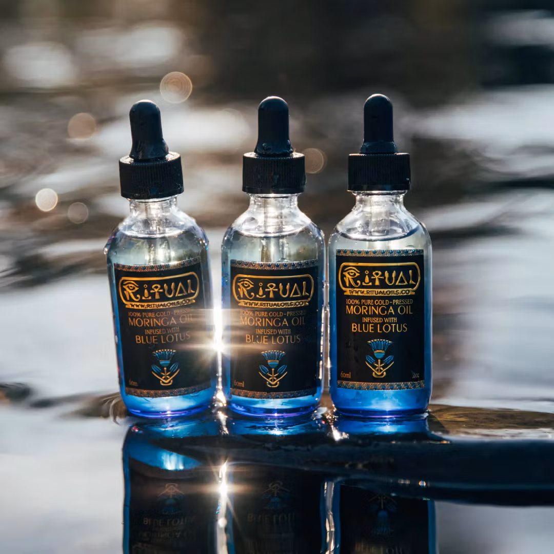 Ritual - 100% ren Blå Lotus & Moringa kallpressad ritualolja -10% rabatt fynd bruten förpackning detta ex.