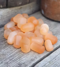 Orange/Rosa Selenit, trumlad -30% fynd ljusare/ev. nagg/större exemplar