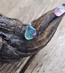 Fluorit trumlad, silverpläterat hänge -20% fynd endast grön