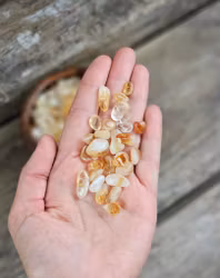 Citrin, små trumlade -80% rabatt C-kvalité Storpack!