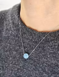 Akvamarin kula, halsband 925 silver -10% fynd utgående modell