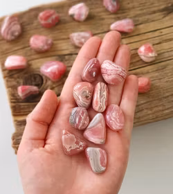 Rodokrosit, trumlade -30% fynd svagare färg/mindre mönster