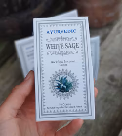 Ayurvedic - White Sage, rökelsekoner backflow