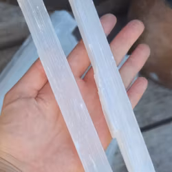 Vit Selenit, extra stor rå stav 20 cm