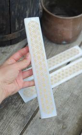 Rökelsehållare Flower Of Life, Vit Selenit platta