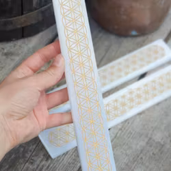 Rökelsehållare Flower Of Life, Vit Selenit platta