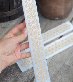 Rökelsehållare Flower Of Life, Vit Selenit platta