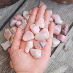 Rosa Opal, stora trumlade -30% fynd sprickor / bruna partier