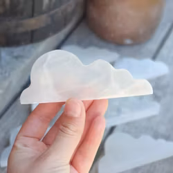 Vit Selenit, moln (laddningsplatta) 12 cm