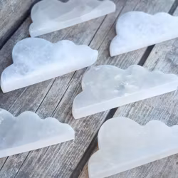 Vit Selenit, moln (laddningsplatta) 12 cm