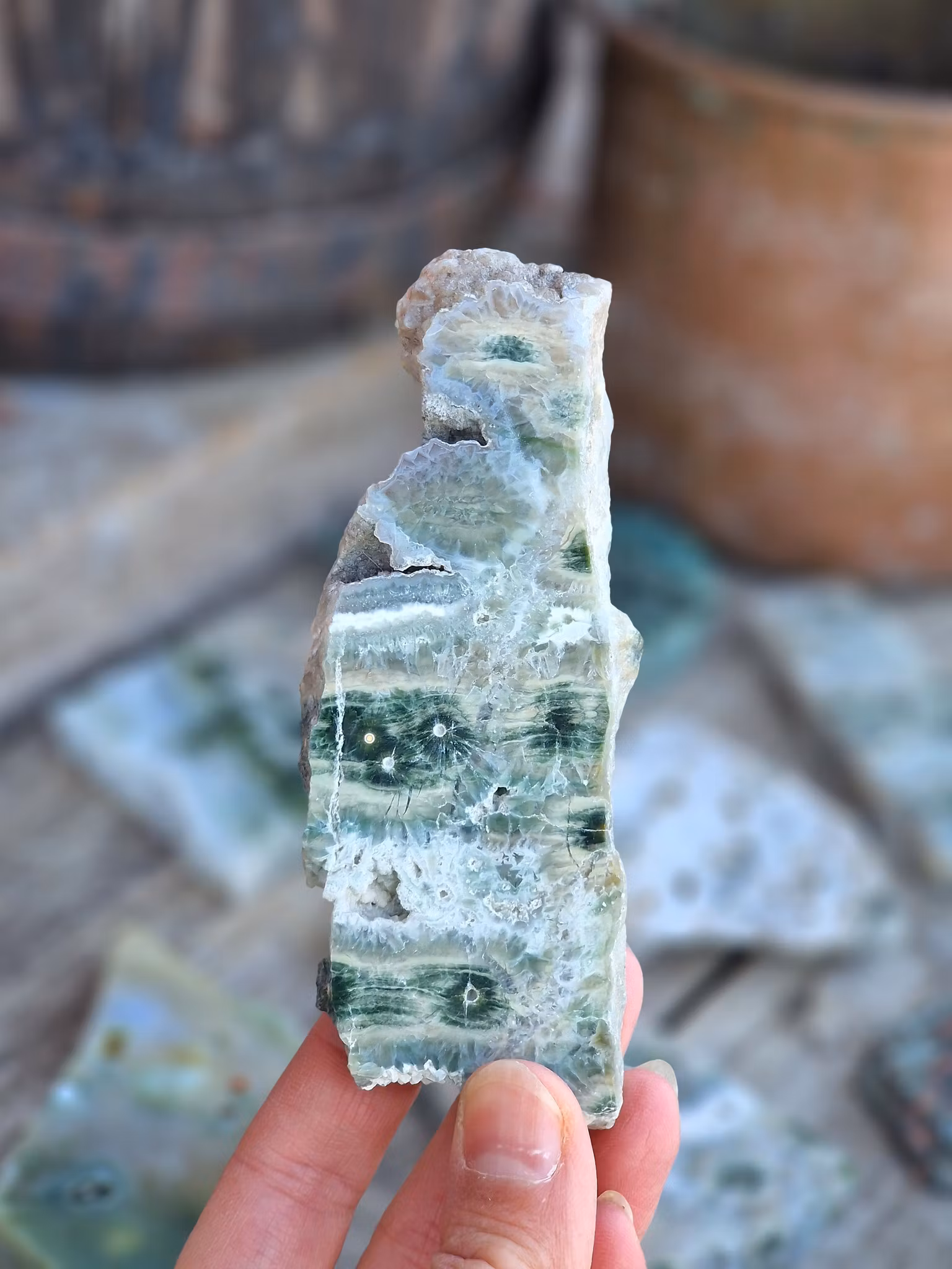 Oceanjaspis, polerad skiva mellan