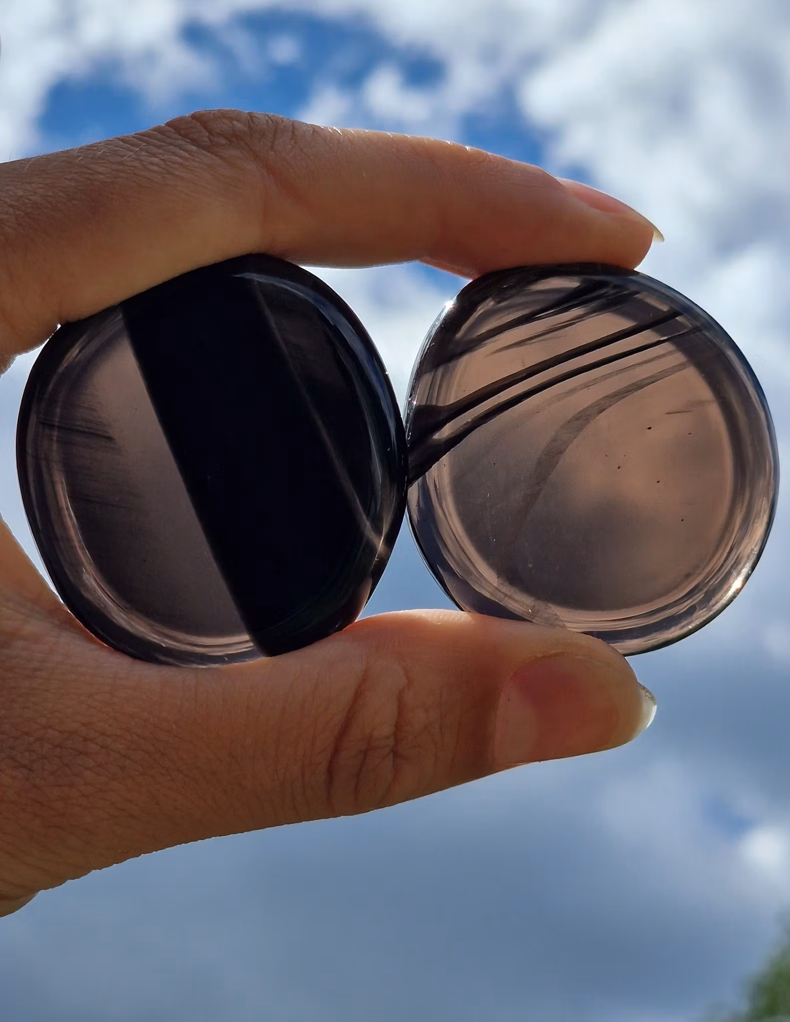 Obsidian (transparent) platta, touchstone