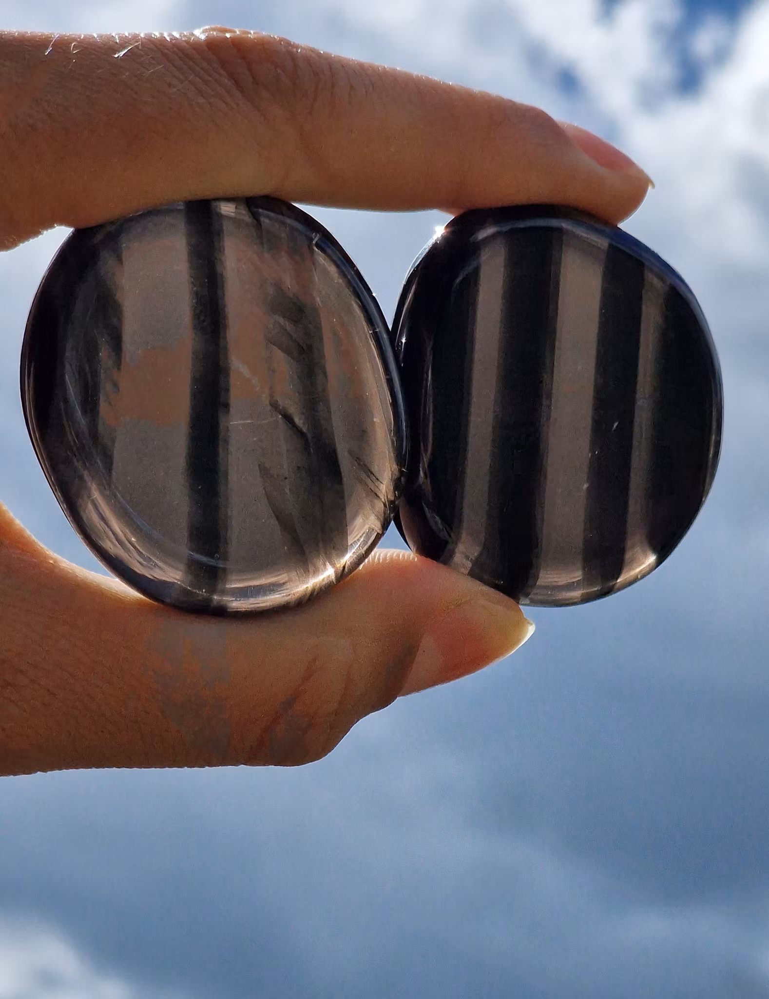 Obsidian (transparent) platta, touchstone